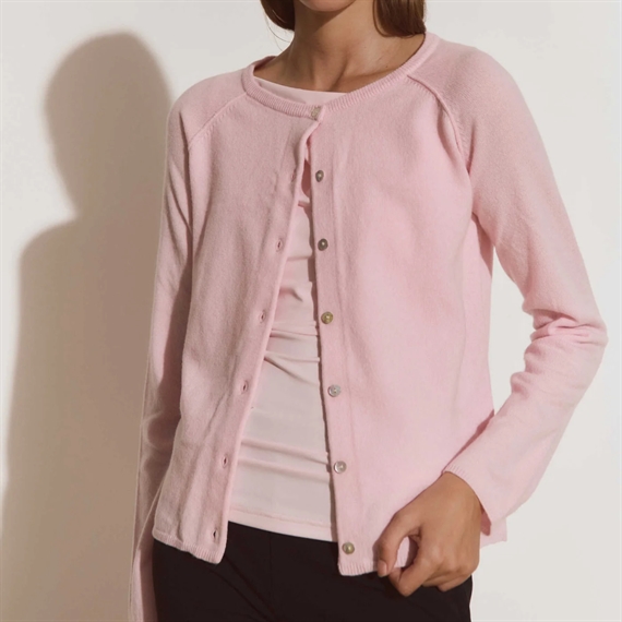 Rosemunde RWLaica LS O-Neck Cardigan, Pinkaboo